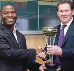 Vhonani Mufamadi and Russell Loubser, CEO, JSE